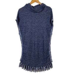 Etcetera Cowl Neck Tunic Pullover Sleeveless Legging Top BLue - S